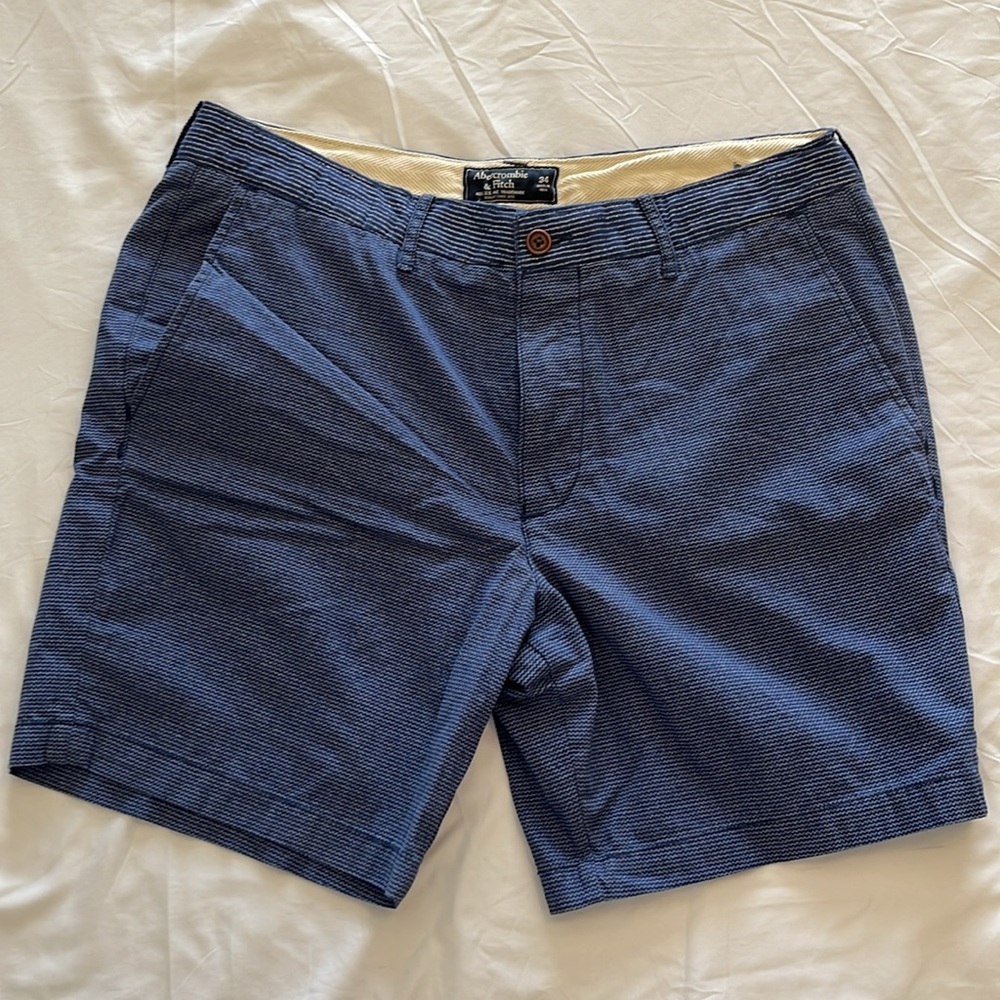 Abercrombie & Fitch Blue Flat Front Shorts